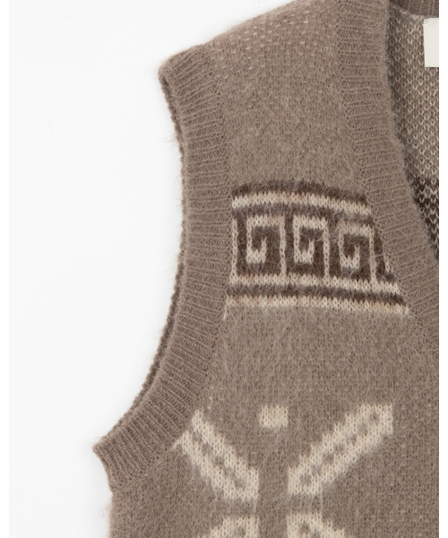 THEENDQUESTION(ジエンドクエスチョン)の「Mohair jacquard vest / BROWN(ベスト・レディース・その他・FREE)」の3枚目の写真
