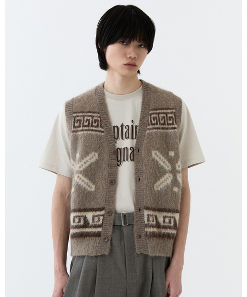 THEENDQUESTION(ジエンドクエスチョン)の「Mohair jacquard vest / BROWN(ベスト・レディース・その他・FREE)」の7枚目の写真