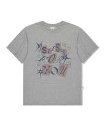 シシフォユプリンティング半袖Tシャツグレー