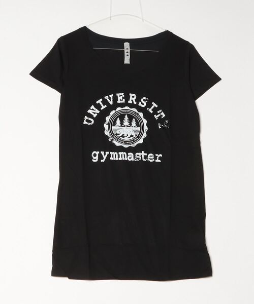 gym master（ジムマスター）の「擦れカレッジプリント ワンピ（ワンピース・レディース・グレー/ブルー/イエロー/ブラック/ホワイト/ピンク・ONE SIZE）」の2枚目の写真