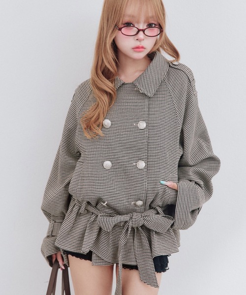 OLIVE des OLIVE(オリーブデオリーブ)の「ペプラムトレンチコート(トレンチコート・レディース・ブラック/ベージュ/ピンク/チェック・FREE)」の17枚目の写真