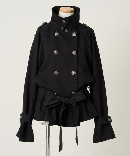 OLIVE des OLIVE(オリーブデオリーブ)の「ペプラムトレンチコート(トレンチコート・レディース・ブラック/ベージュ/ピンク/チェック・FREE)」の7枚目の写真