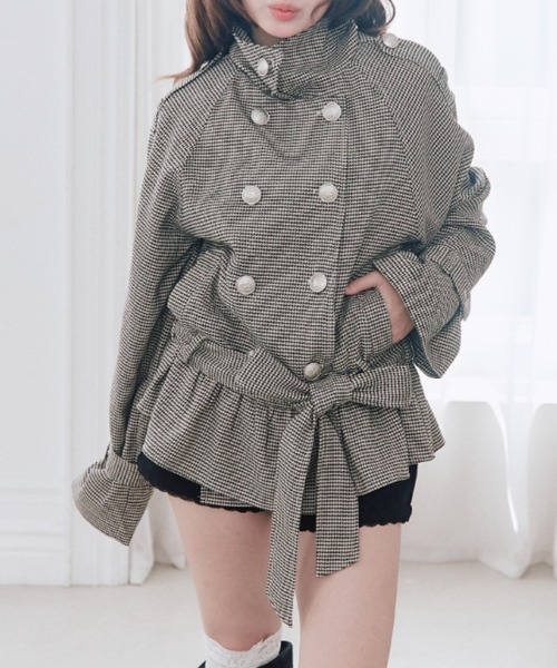 OLIVE des OLIVE(オリーブデオリーブ)の「ペプラムトレンチコート(トレンチコート・レディース・ブラック/ベージュ/ピンク/チェック・FREE)」の16枚目の写真