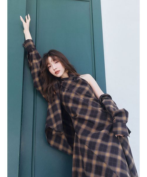 LILY BROWN(リリーブラウン)の「オンブレーツイストネルシャツ(シャツ/ブラウス・レディース・ブラウン/グリーン/ホワイト・F)」の8枚目の写真