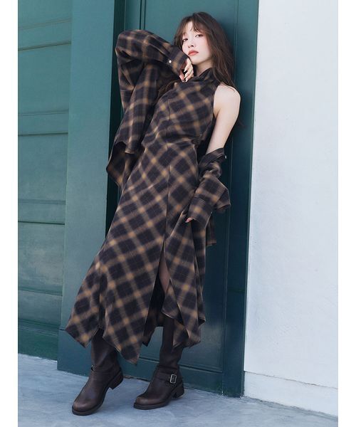 LILY BROWN(リリーブラウン)の「オンブレーツイストネルシャツ(シャツ/ブラウス・レディース・ブラウン/グリーン/ホワイト・F)」の10枚目の写真