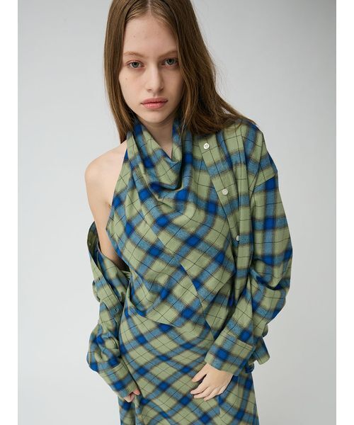 LILY BROWN(リリーブラウン)の「オンブレーツイストネルシャツ(シャツ/ブラウス・レディース・ブラウン/グリーン/ホワイト・F)」の21枚目の写真