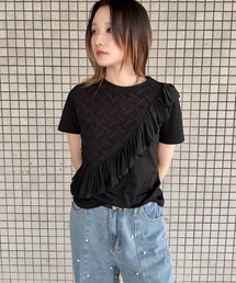 Narcissus | 【Narcissus】ワッフルフリルTシャツ / カットソー 半袖(Tシャツ/カットソー)