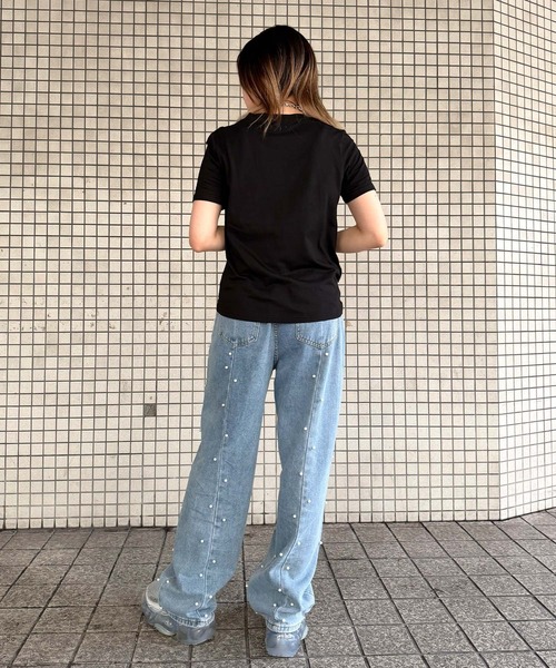 Narcissus(ナルシス)の「【Narcissus】ワッフルフリルTシャツ / カットソー 半袖(Tシャツ/カットソー・レディース・ホワイト/ブラック・FREE)」の5枚目の写真