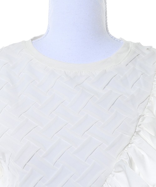 Narcissus(ナルシス)の「【Narcissus】ワッフルフリルTシャツ / カットソー 半袖(Tシャツ/カットソー・レディース・ホワイト/ブラック・FREE)」の8枚目の写真