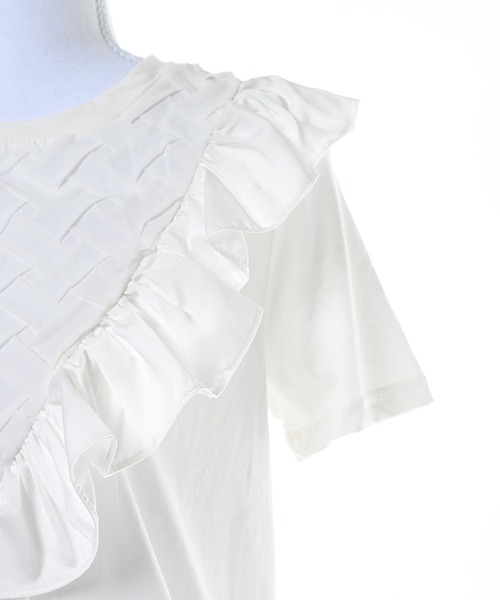 Narcissus(ナルシス)の「【Narcissus】ワッフルフリルTシャツ / カットソー 半袖(Tシャツ/カットソー・レディース・ホワイト/ブラック・FREE)」の9枚目の写真