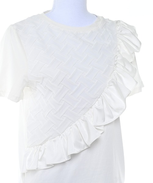 Narcissus(ナルシス)の「【Narcissus】ワッフルフリルTシャツ / カットソー 半袖(Tシャツ/カットソー・レディース・ホワイト/ブラック・FREE)」の10枚目の写真