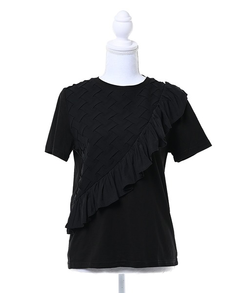 Narcissus(ナルシス)の「【Narcissus】ワッフルフリルTシャツ / カットソー 半袖(Tシャツ/カットソー・レディース・ホワイト/ブラック・FREE)」の11枚目の写真
