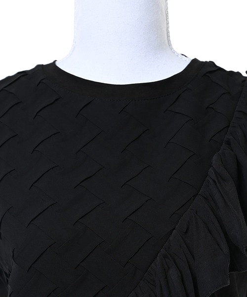 Narcissus(ナルシス)の「【Narcissus】ワッフルフリルTシャツ / カットソー 半袖(Tシャツ/カットソー・レディース・ホワイト/ブラック・FREE)」の14枚目の写真