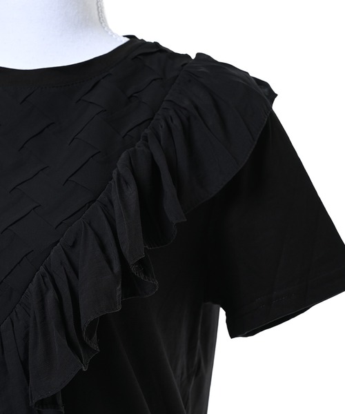 Narcissus(ナルシス)の「【Narcissus】ワッフルフリルTシャツ / カットソー 半袖(Tシャツ/カットソー・レディース・ホワイト/ブラック・FREE)」の15枚目の写真