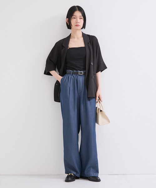 le cercle ADAM ET ROPE'(ルセルクルアダムエロペ)の「テンセルツイルデニムパンツ/セットアップ対応(デニムパンツ・レディース・サックスブルー/ブルー・FREE)」の5枚目の写真