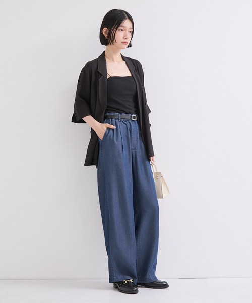 le cercle ADAM ET ROPE'(ルセルクルアダムエロペ)の「テンセルツイルデニムパンツ/セットアップ対応(デニムパンツ・レディース・サックスブルー/ブルー・FREE)」の6枚目の写真