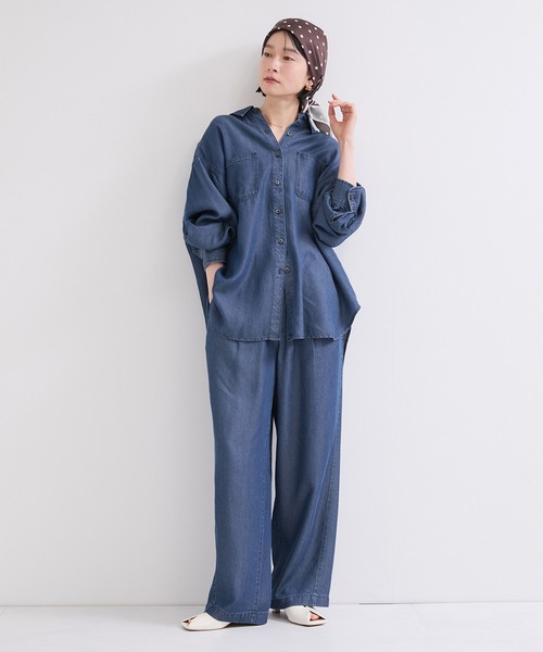 le cercle ADAM ET ROPE'(ルセルクルアダムエロペ)の「テンセルツイルデニムパンツ/セットアップ対応(デニムパンツ・レディース・サックスブルー/ブルー・FREE)」の7枚目の写真