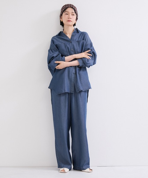 le cercle ADAM ET ROPE'(ルセルクルアダムエロペ)の「テンセルツイルデニムパンツ/セットアップ対応(デニムパンツ・レディース・サックスブルー/ブルー・FREE)」の8枚目の写真