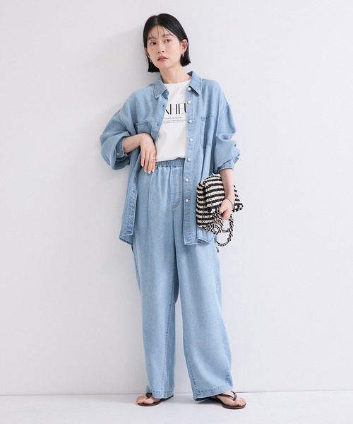 le cercle ADAM ET ROPE'(ルセルクルアダムエロペ)の「テンセルツイルデニムパンツ/セットアップ対応(デニムパンツ・レディース・サックスブルー/ブルー・FREE)」の11枚目の写真