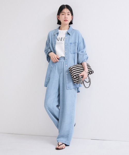 le cercle ADAM ET ROPE'(ルセルクルアダムエロペ)の「テンセルツイルデニムパンツ/セットアップ対応(デニムパンツ・レディース・サックスブルー/ブルー・FREE)」の12枚目の写真