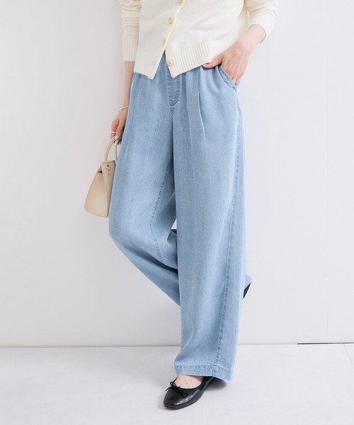 le cercle ADAM ET ROPE'(ルセルクルアダムエロペ)の「テンセルツイルデニムパンツ/セットアップ対応(デニムパンツ・レディース・サックスブルー/ブルー・FREE)」の4枚目の写真
