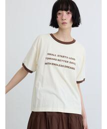 Samansa Mos2（サマンサ モスモス）の「【接触冷感】プリントリンガーTシャツ（Tシャツ/カットソー）」