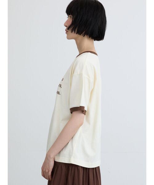 Samansa Mos2(サマンサ モスモス)の「【接触冷感】プリントリンガーTシャツ(Tシャツ/カットソー・レディース・グリーン/ネイビー/キナリ・F)」の8枚目の写真