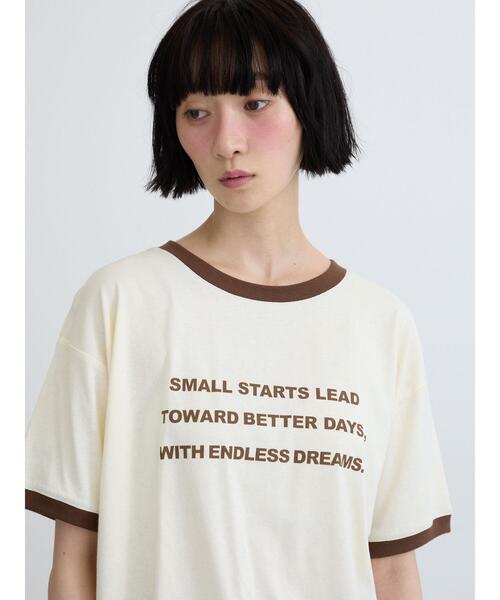 Samansa Mos2(サマンサ モスモス)の「【接触冷感】プリントリンガーTシャツ(Tシャツ/カットソー・レディース・グリーン/ネイビー/キナリ・F)」の10枚目の写真