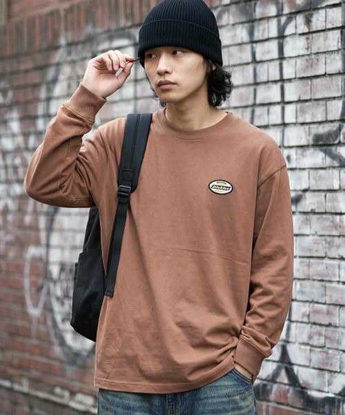 Dickies(ディッキーズ)の「【GENUINE DICKIES/ジェニュインディッキーズ】ワンポイント ミニ刺繍 ワッペン クルーネック 長袖 Tシャツ(Tシャツ/カットソー・メンズ・モカ/ダークグリーン/ブラック/ホワイト・L/XL/M)」の19枚目の写真