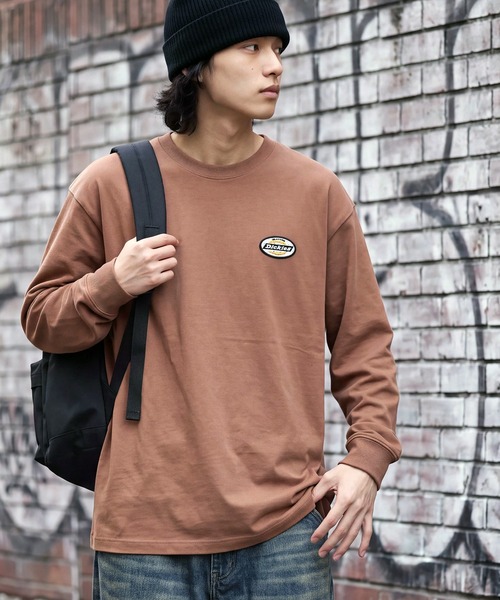 Dickies(ディッキーズ)の「【GENUINE DICKIES/ジェニュインディッキーズ】ワンポイント ミニ刺繍 ワッペン クルーネック 長袖 Tシャツ(Tシャツ/カットソー・メンズ・モカ/ダークグリーン/ブラック/ホワイト・L/XL/M)」の18枚目の写真
