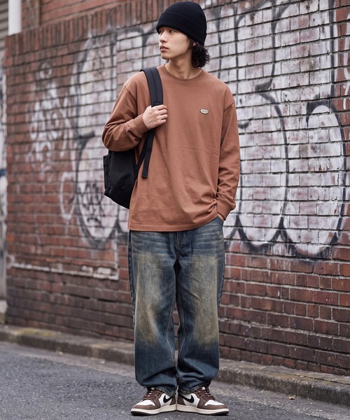 Dickies(ディッキーズ)の「【GENUINE DICKIES/ジェニュインディッキーズ】ワンポイント ミニ刺繍 ワッペン クルーネック 長袖 Tシャツ(Tシャツ/カットソー・メンズ・モカ/ダークグリーン/ブラック/ホワイト・L/XL/M)」の20枚目の写真
