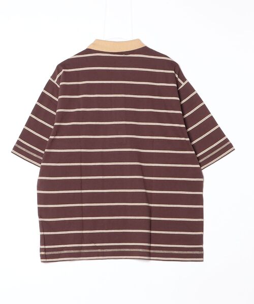 anuke(アンヌーク)の「Border Loose Polotops 62620613(ポロシャツ・レディース・ライトブルー/チャコールグレー/ブラウン・FREE)」の4枚目の写真