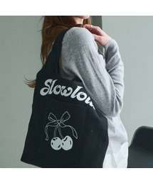 Cherry-printed mini bag - Black