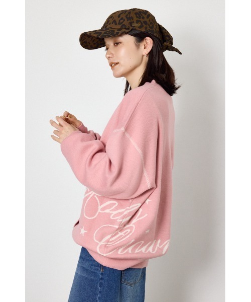 RODEO CROWNS WIDE BOWL(ロデオクラウンズワイドボウル)の「スウェットライクロゴニットカーディガン(カーディガン/ボレロ・レディース・グレー×ホワイト/ライトピンク/ブラウン/ブラック・FREE)」の8枚目の写真