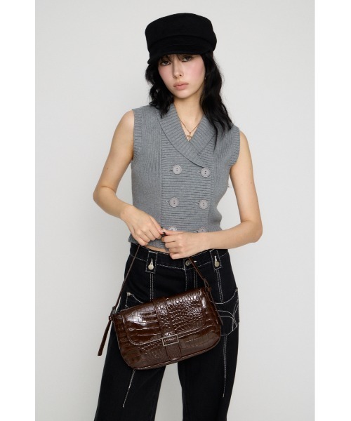 LAGUA GEM(ラグアジェム)の「FAUX CROCO COVER バッグ(ショルダーバッグ・レディース・ブラウン/ブラック・FREE)」の15枚目の写真