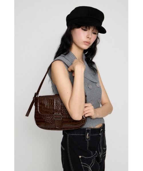 LAGUA GEM(ラグアジェム)の「FAUX CROCO COVER バッグ(ショルダーバッグ・レディース・ブラウン/ブラック・FREE)」の16枚目の写真