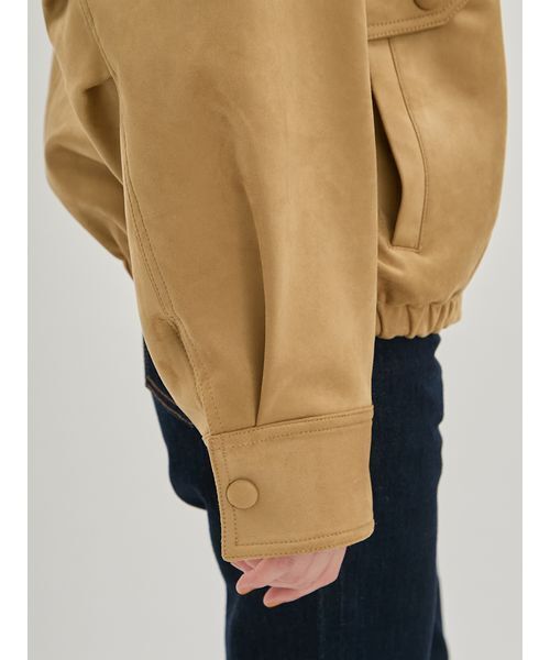 Mila Owen(ミラオーウェン)の「スタンドカラーフェイクスウェードブルゾン(ライダースジャケット・レディース・ベージュ/ブラウン・0/1)」の20枚目の写真