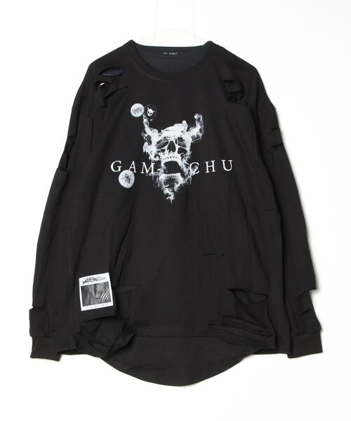 Gamchu（ガムチュ）の「『Gamchu/ガムチュ』COULD’VE CUT IT MORE. BUT I’LL STOP HERE. 2Pダメージ加工L/STEE（Tシャツ/カットソー・レディース・ホワイト/ブラック・FREE）」の20枚目の写真