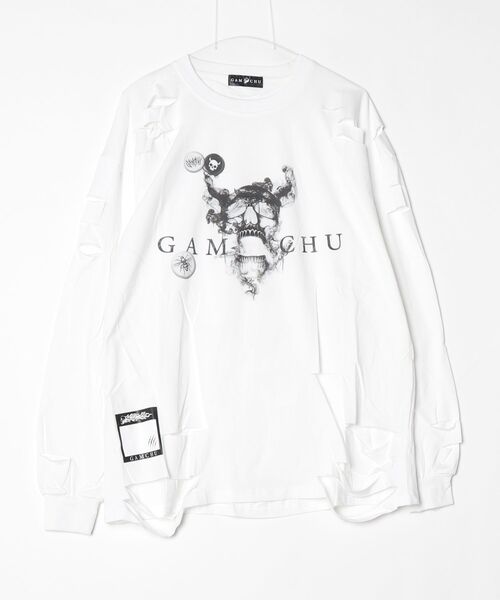 Gamchu（ガムチュ）の「『Gamchu/ガムチュ』COULD’VE CUT IT MORE. BUT I’LL STOP HERE. 2Pダメージ加工L/STEE（Tシャツ/カットソー・レディース・ホワイト/ブラック・FREE）」の19枚目の写真