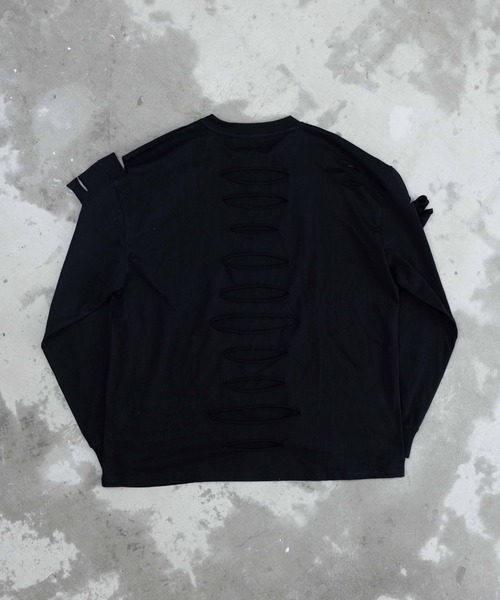 Gamchu（ガムチュ）の「『Gamchu/ガムチュ』COULD’VE CUT IT MORE. BUT I’LL STOP HERE. 2Pダメージ加工L/STEE（Tシャツ/カットソー・レディース・ホワイト/ブラック・FREE）」の14枚目の写真