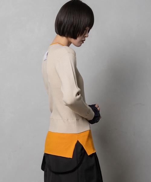 MARECHAL TERRE(マルシャルテル)の「配色ニットプルオーバー(ニット/セーター・レディース・チャコールグレー/ベージュ/ブラック/ブルー・MEDIUM)」の10枚目の写真