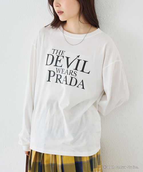 GOOD ROCK SPEED(グッドロックスピード)の「【GOOD ROCK SPEED】THE DEVIL WEARS PRADA/ロゴロンT|プラダを着た悪魔/ムービーT(Tシャツ/カットソー・レディース・ブラック/ホワイト・F)」の2枚目の写真