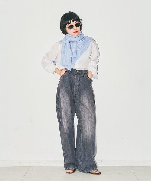 CITYSHOP(シティーショップ)の「LONG LONG SLEEVE カーディガン:ニット(ニット/セーター・レディース・ブルー系その他/ブラック・FREE)」の11枚目の写真