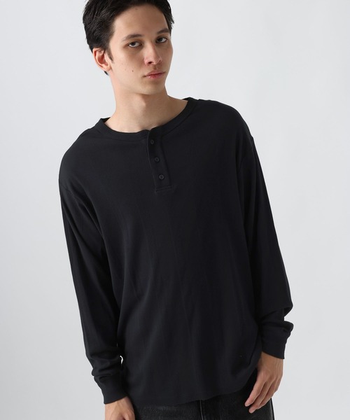 Robert P.Miller（ロバート ピー ミラー）の「[WEB限定]【Robert P.Miller】Panel Rib Henryneck Tee（Tシャツ/カットソー・メンズ・ネイビー/ブラック/ダークグレー/オフホワイト・X-LARGE/MEDIUM/LARGE）」の16枚目の写真