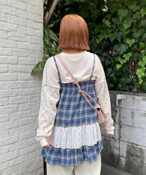 HELLO.SANFRANCISCO（ハローサンフランシスコ）の「【HELLO.SANFRANCISCO/ハローサンフランシスコ】チェックレースチュニックワンピ（チュニック・レディース・グリーン/ブルー/ピンク・ONE SIZE）」の15枚目の写真