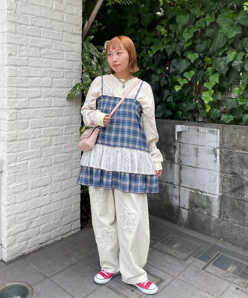 HELLO.SANFRANCISCO（ハローサンフランシスコ）の「【HELLO.SANFRANCISCO/ハローサンフランシスコ】チェックレースチュニックワンピ（チュニック・レディース・グリーン/ブルー/ピンク・ONE SIZE）」の16枚目の写真