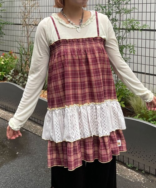 HELLO.SANFRANCISCO（ハローサンフランシスコ）の「【HELLO.SANFRANCISCO/ハローサンフランシスコ】チェックレースチュニックワンピ（チュニック・レディース・グリーン/ブルー/ピンク・ONE SIZE）」の20枚目の写真