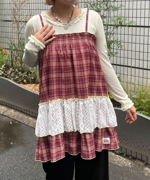 HELLO.SANFRANCISCO（ハローサンフランシスコ）の「【HELLO.SANFRANCISCO/ハローサンフランシスコ】チェックレースチュニックワンピ（チュニック・レディース・グリーン/ブルー/ピンク・ONE SIZE）」の21枚目の写真