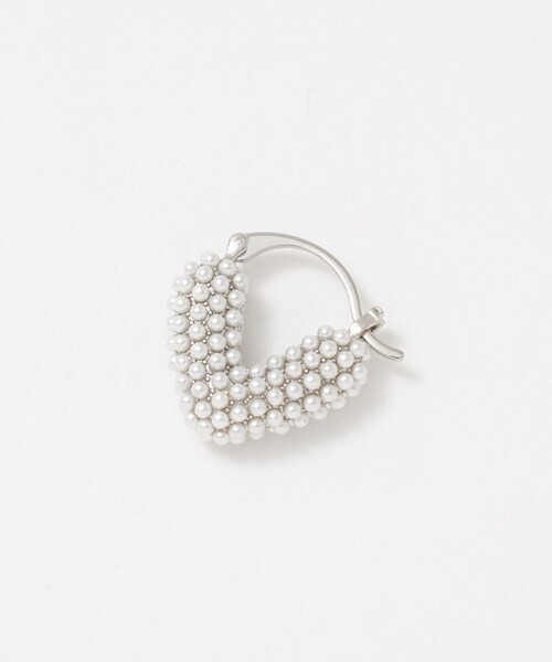 UNITED ARROWS(ユナイテッドアローズ)の「イミテーションパール ハート フープピアス(ピアス(両耳用)・レディース・シルバー・FREE)」の2枚目の写真