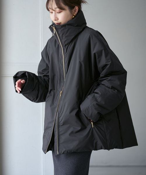 Noble(ノーブル)の「ハイネックダウンコート(ダウンジャケット/コート・レディース・ブラウン/ホワイト系その他/ブラック・36/38)」の12枚目の写真